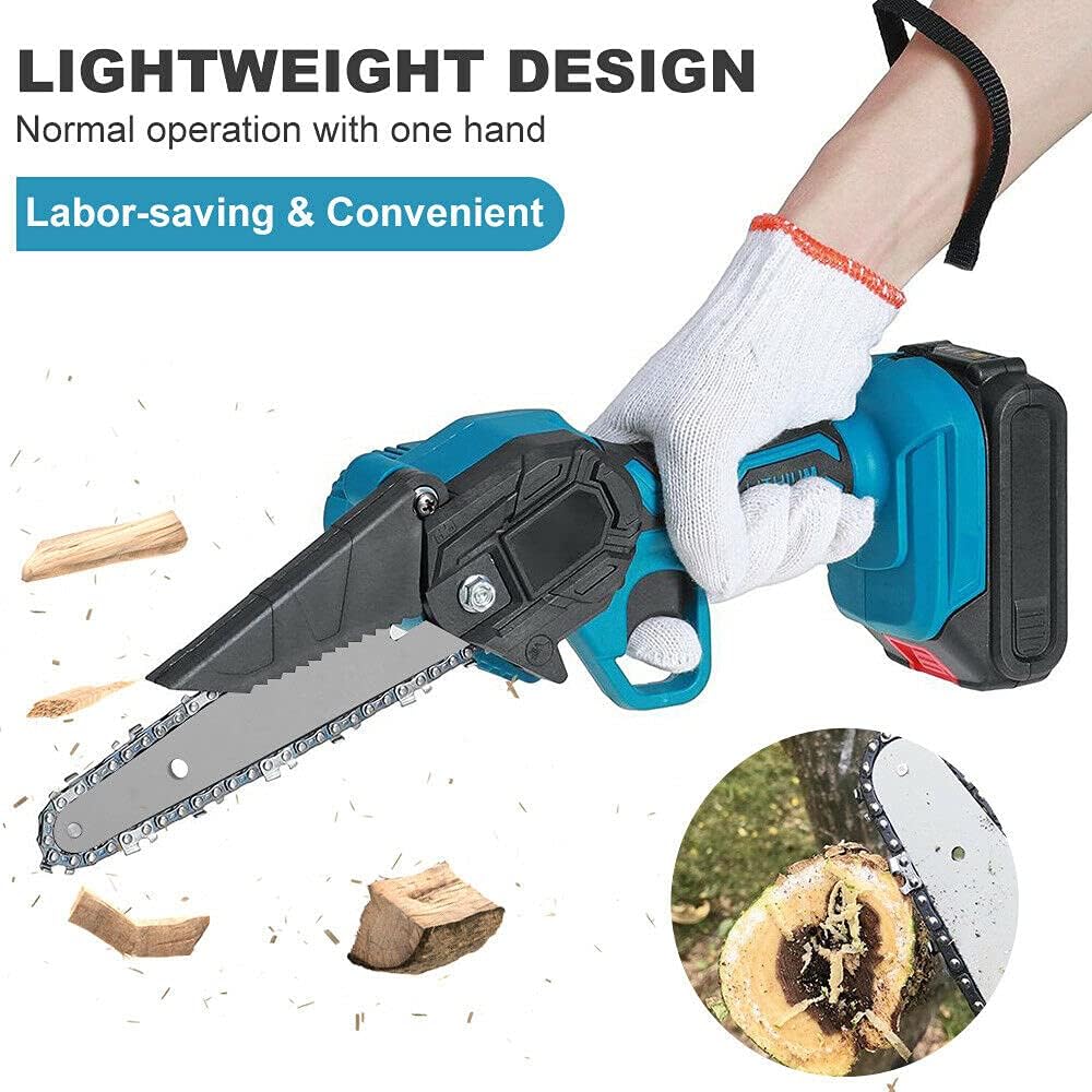 6" Cordless Electric Mini Chainsaw (+2 FREE Batteries & Gloves!!)