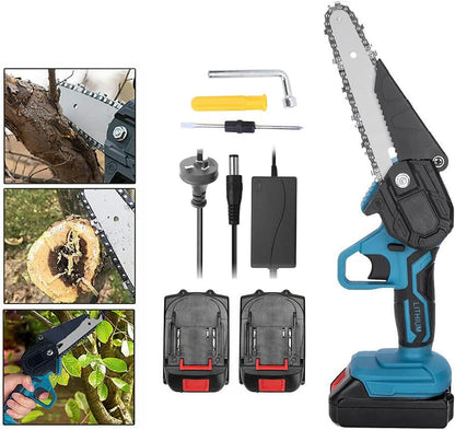 6" Cordless Electric Mini Chainsaw (+2 FREE Batteries & Gloves!!)