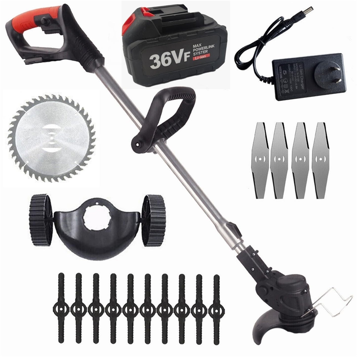 36V Electric 3 in 1 Lawn Cutter Brush Mower Whipper Snipper